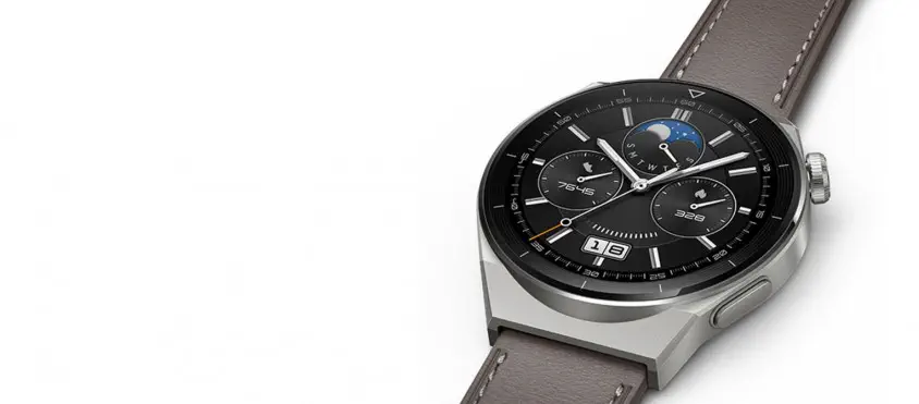 Huawei Watch GT3 Pro 46mm Titanyum Kasa Siyah Kauçuk Kayış