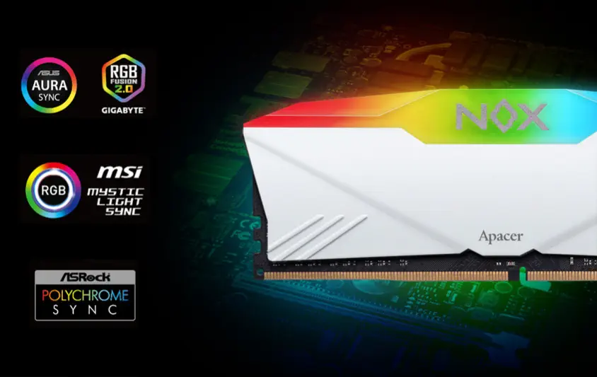 Apacer Nox RGB White 8GB DDR4 3200MHz Gaming Ram