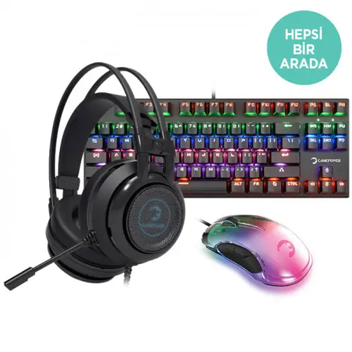 GamePower Magnus V2 Kulaklık + Translucent Mouse + Warlock Compact Klavye Bundle