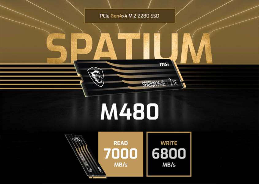 MSI Spatium M480 2TB PCIe NVMe M.2 SSD Disk