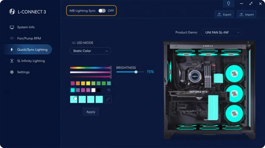 Lian Li UNI Fan SL Infinity Siyah 1x140mm RGB PMW Kasa Fanı (G99.14SLIN1B.00)