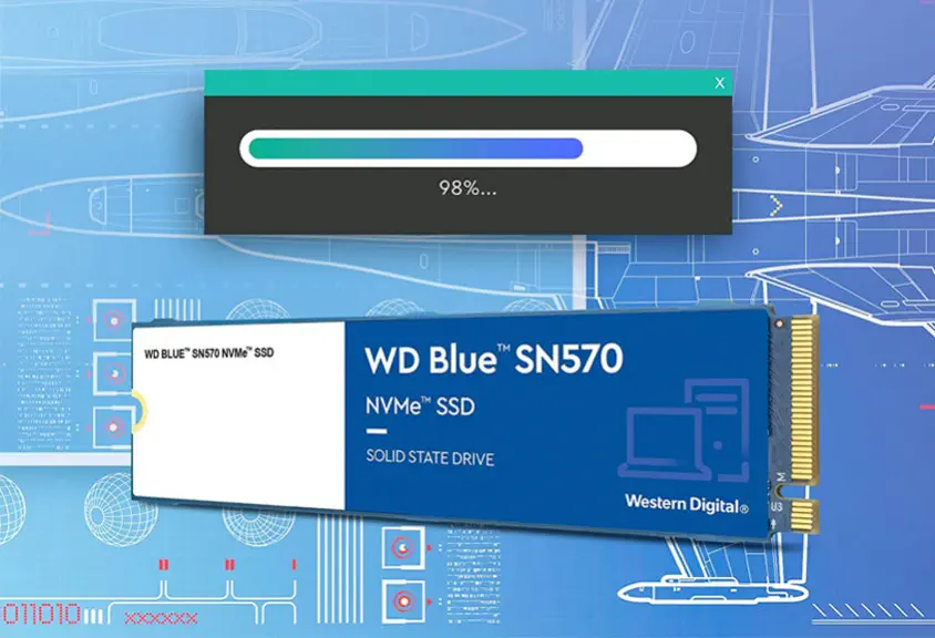 WD Blue SN570 WDS100T3B0C 1TB PCIe NVMe M.2 SSD Disk