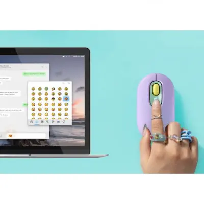 Logitech POP Emoji Tuşlu Optik Cosmos&Lavender Kablosuz Mouse
