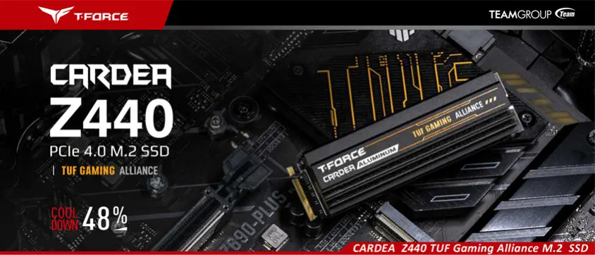 Team T-Force CARDEA Z440 TUF Gaming Alliance 1TB PCIe NVMe M.2 SSD Disk