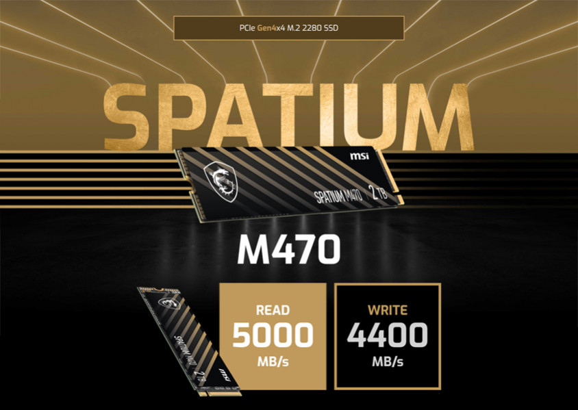MSI Spatium M470 1TB PCIe NVMe M.2 SSD Disk