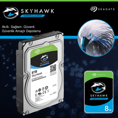 Seagate Skyhawk Surveillance ST8000VX004 8TB 3.5″ SATA 3 Güvenlik Diski