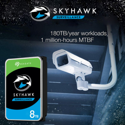 Seagate Skyhawk Surveillance ST8000VX004 8TB 3.5″ SATA 3 Güvenlik Diski