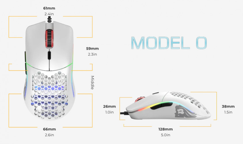 Glorious Model O GLRGO-WHITE Kablolu Gaming Mouse