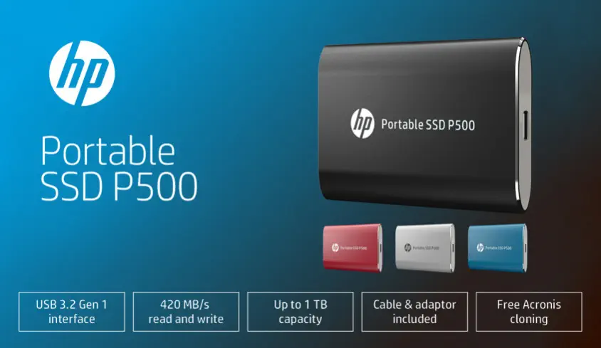 HP P500 7NL53AA 500GB Siyah Taşınabilir SSD Disk
