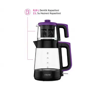 Altus AL 796 S 1900 W Cam Çay Makinesi Siyah
