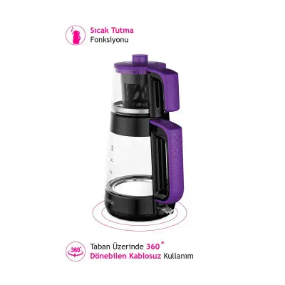 Altus AL 796 S 1900 W Cam Çay Makinesi Siyah