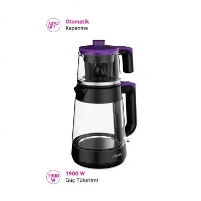 Altus AL 796 S 1900 W Cam Çay Makinesi Siyah