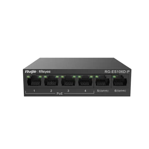 Reyee RG-ES106D-P 6 Port Yönetilemez Switch 