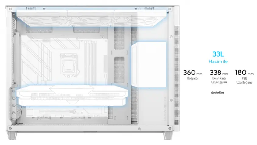 Asus Prime AP201 Siyah Micro-ATX Small Tower Kasa