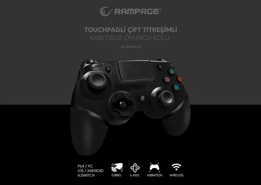 Rampage SG-RPS4 Plus Kablosuz Siyah Gamepad