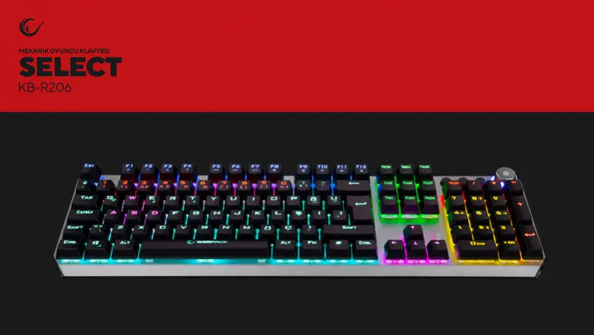 Rampage Select KB-R206 Red Switch  Gaming Oyuncu Klavye