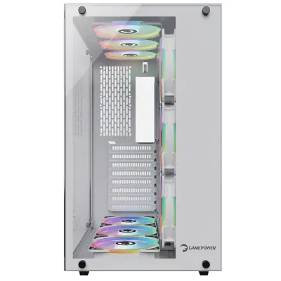 GamePower WARCRY ATX 6 * ARGB Sessiz Fan Temper Cam Gaming RGB Kontrolcüsü ve Uzaktan Kumanda Beyaz Kasa