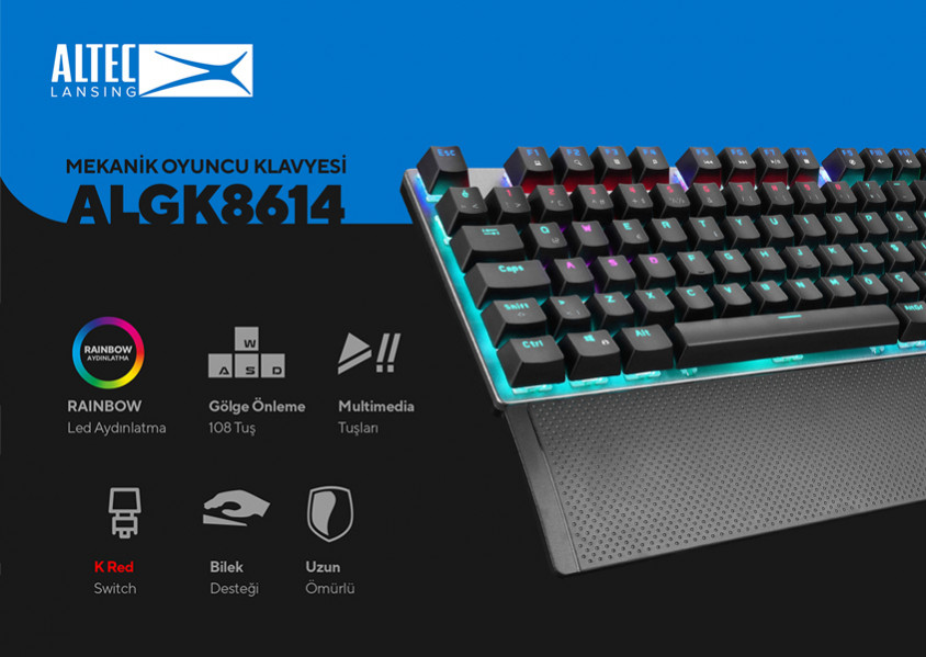 Altec Lansing ALGK8614GR Mekanik Kablolu Gaming Klavye