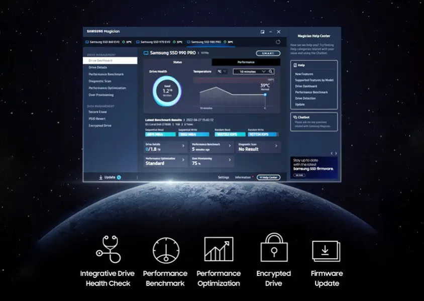 Samsung 990 PRO MZ-V9P4T0BW 4TB PCIe NVMe M.2 SSD Disk