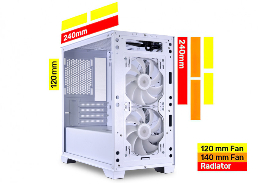 Lian Li Lancool 205M Mesh Snow mATX Mid-Tower Gaming Kasa (G99.OE744MS.10)