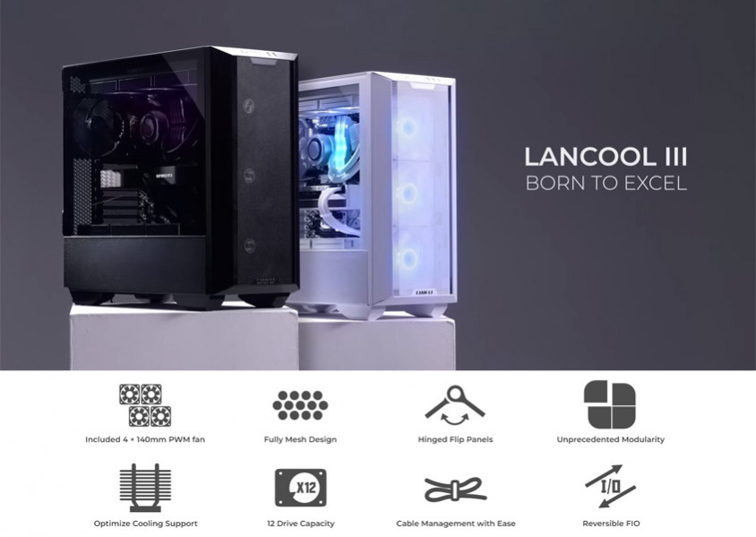 Lian Li Lancool III RGB Black E-ATX Mid-Tower Gaming Kasa