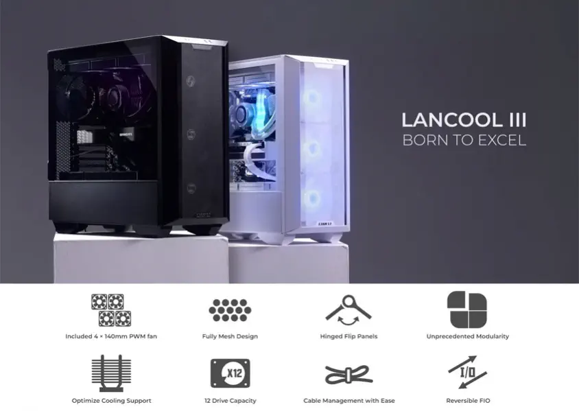 Lian Li Lancool III Beyaz RGB Mid-Tower E-ATX Gaming Kasa