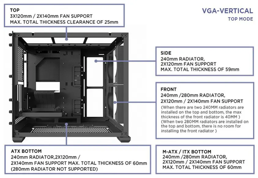 Lian Li O11 Air Mini Siyah Mini-Tower ATX Gaming (Oyuncu) Kasa (G99.O11AMX.00)