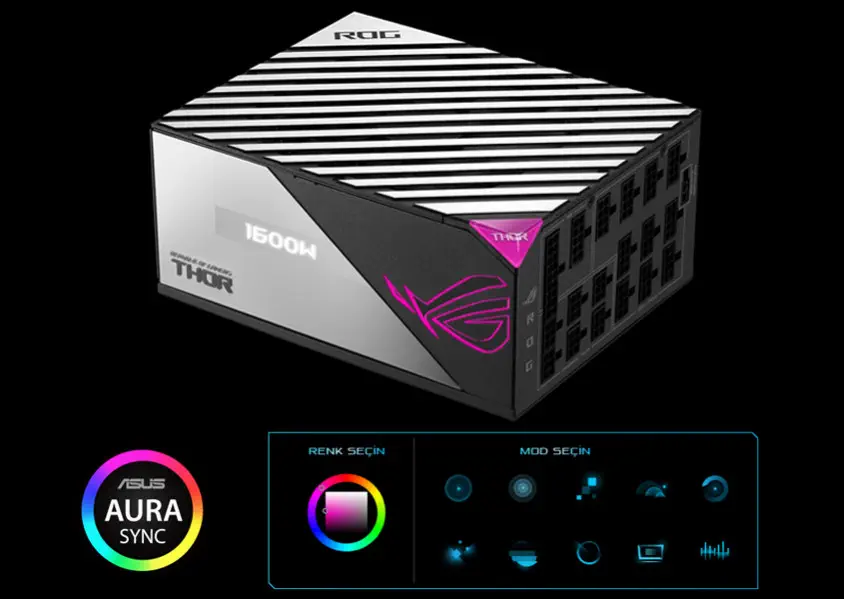 ASUS ROG THOR 1600W 80+ Titanium Tam Modüler Power Supply