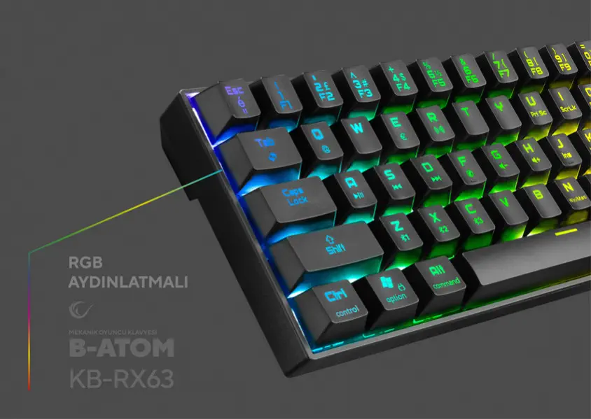 Rampage B-Atom KB-RX63 Mekanik Kablosuz Mini Gaming Klavye