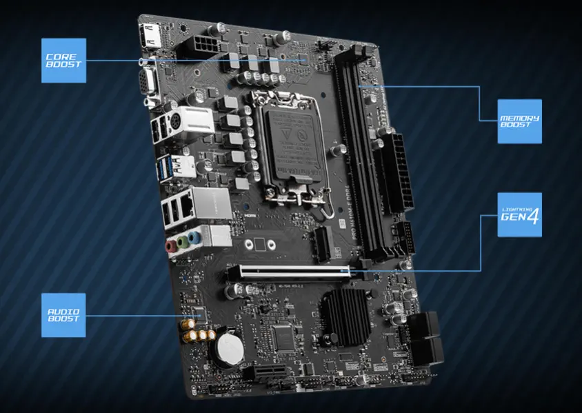 MSI PRO H610M-E DDR4 Intel H610 Soket 1700 DDR4 3200MHz mATX Gaming Anakart