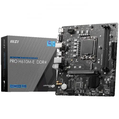 MSI PRO H610M-E DDR4 Intel H610 Soket 1700 DDR4 3200MHz mATX Gaming Anakart