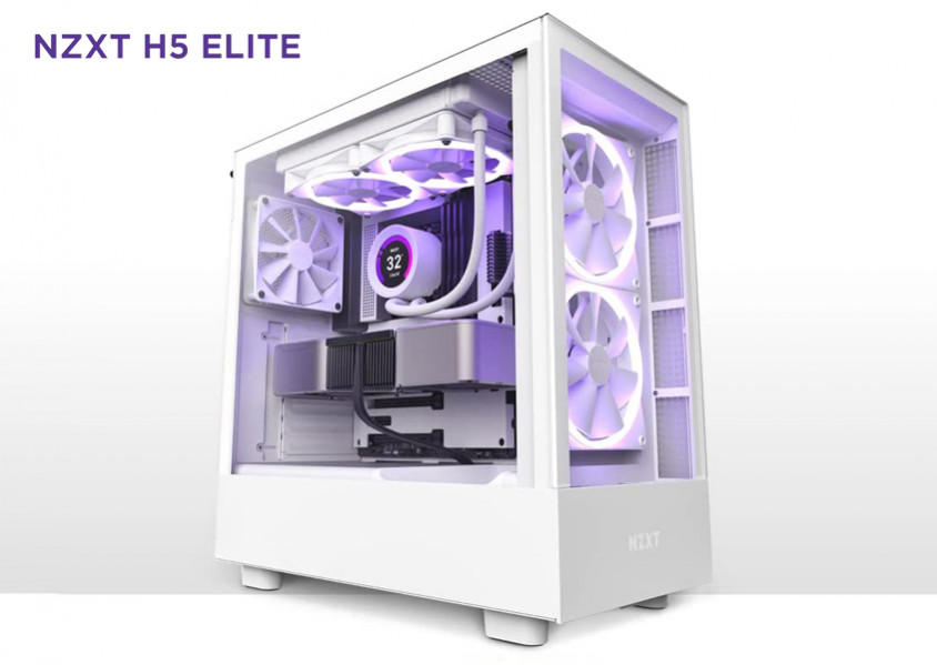 NZXT H5 Elite CC-H51EW-01 Beyaz E-ATX Mid-Tower Gaming Kasa