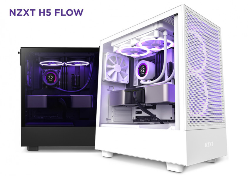 NZXT H5 Flow CC-H51FB-01 Siyah E-ATX Mid-Tower Gaming Kasa