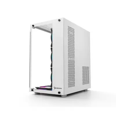 GamePower WARCRY ATX 6 * ARGB Sessiz Fan Temper Cam Gaming RGB Kontrolcüsü ve Uzaktan Kumanda Beyaz Kasa