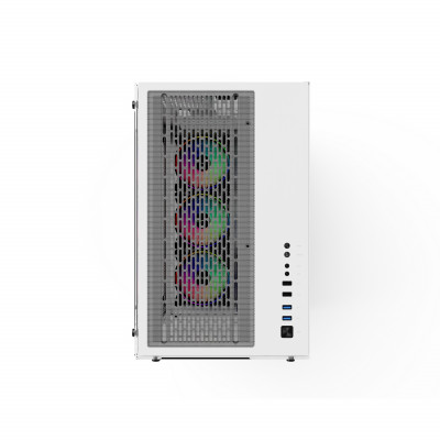 GamePower WARCRY ATX 6 * ARGB Sessiz Fan Temper Cam Gaming RGB Kontrolcüsü ve Uzaktan Kumanda Beyaz Kasa
