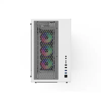 GamePower WARCRY ATX 6 * ARGB Sessiz Fan Temper Cam Gaming RGB Kontrolcüsü ve Uzaktan Kumanda Beyaz Kasa