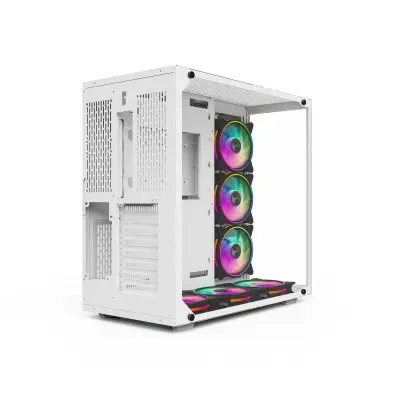 GamePower WARCRY ATX 6 * ARGB Sessiz Fan Temper Cam Gaming RGB Kontrolcüsü ve Uzaktan Kumanda Beyaz Kasa