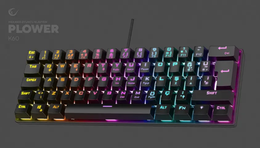 Rampage Plower K60 Siyah Mekanik Kablolu Mini Gaming Klavye