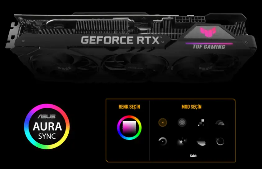 ASUS TUF-RTX3060TI-O8GD6X-GAMING Ekran Kartı