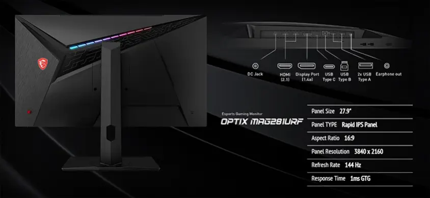 MSI Optix MAG281URF 27.9” IPS 4K UHD Gaming Monitör