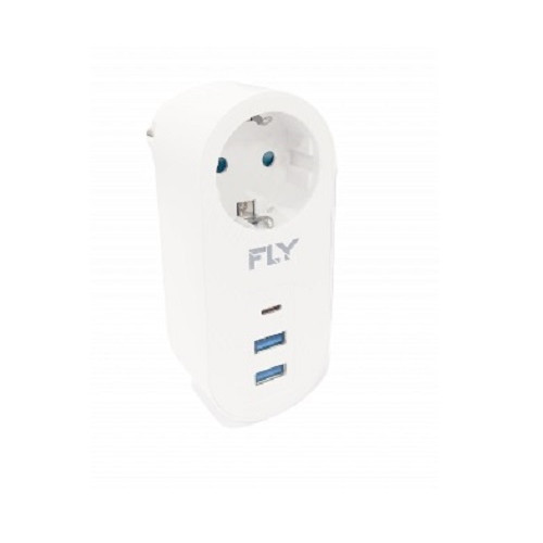 FLY 3400-01 3xUSB Tekli  Akım Korumalı Priz