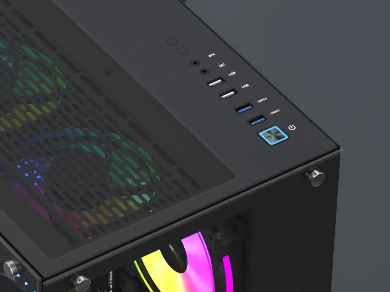 GamePower WARCRY ATX 6xARGB Temper Cam Gaming RGB Kontrolcüsü ve Uzaktan Kumanda Kasa