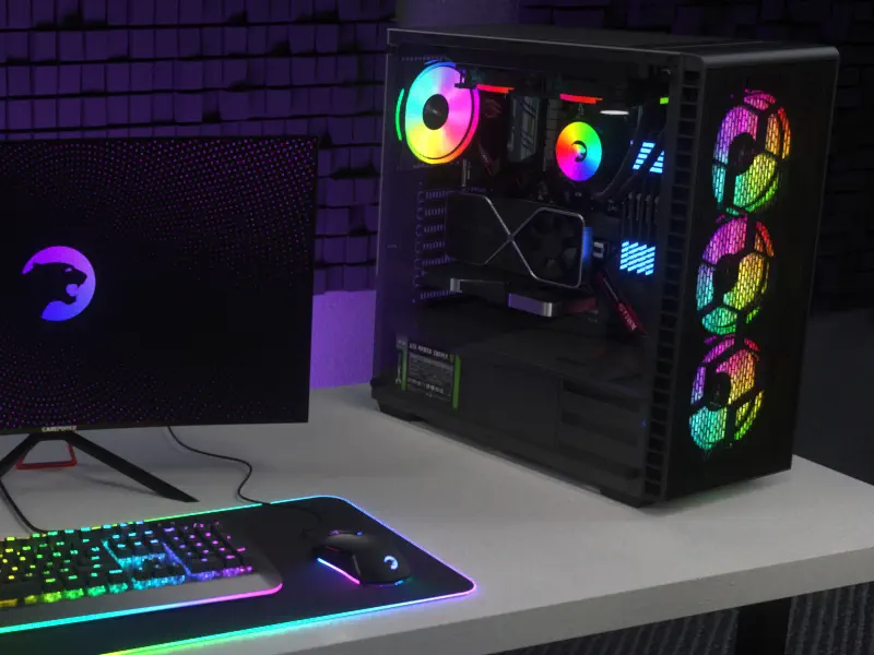 GamePower Horizon Gaming 4*120mm RGB Fan Mesh Kasa RGB Kontrolcü ve Uzaktan Kumanda