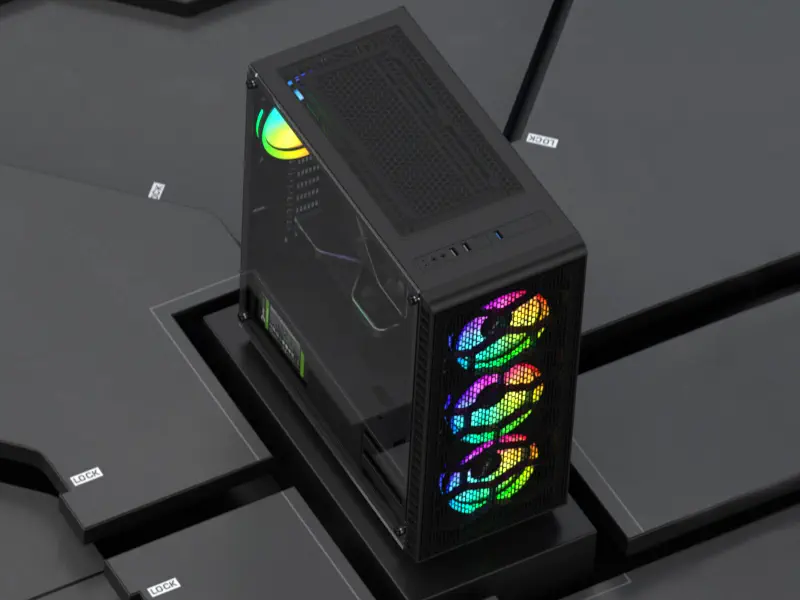 GamePower Horizon Gaming 4*120mm RGB Fan Mesh Kasa RGB Kontrolcü ve Uzaktan Kumanda