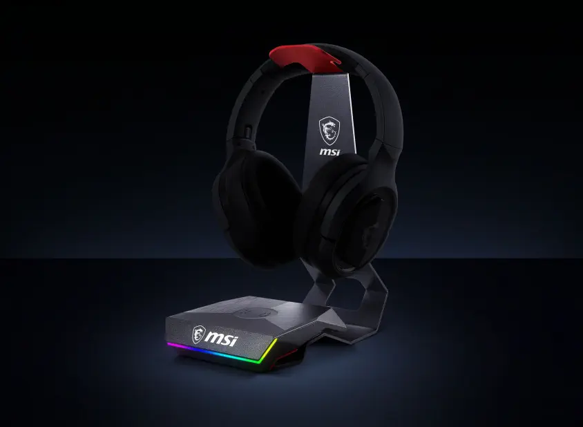 MSI HS01 Combo RGB Gaming Kulaklık Standı ve Kablosuz Şarj