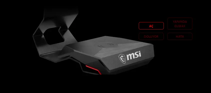 MSI HS01 Combo RGB Gaming Kulaklık Standı ve Kablosuz Şarj
