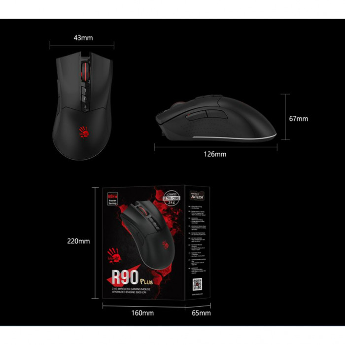Bloody R90 Plus Siyah Kablosuz Gaming Mouse