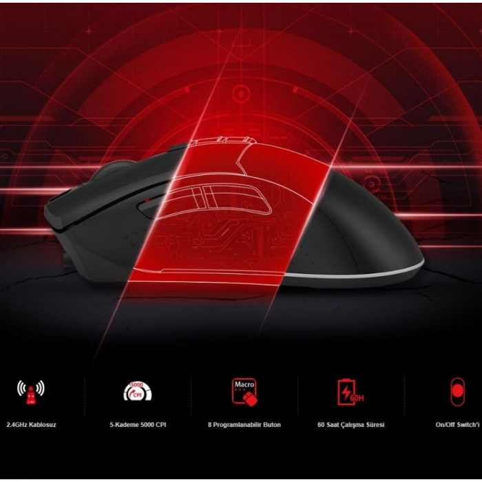 Bloody R90 Plus Siyah Kablosuz Gaming Mouse