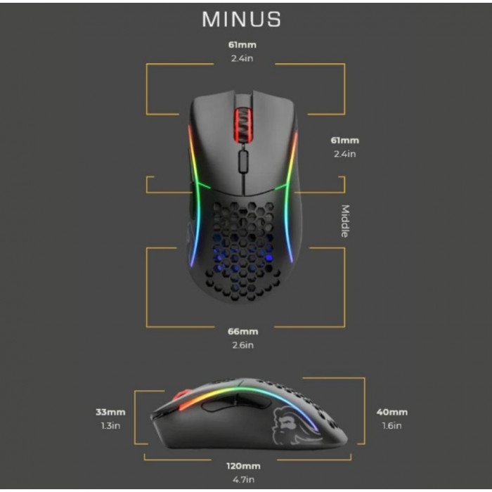 Glorious Model D- Minus Kablosuz Siyah Oyuncu Mouse