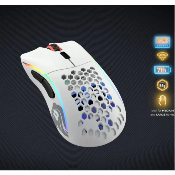 Glorious Model D- Minus Kablosuz Beyaz Oyuncu Mouse